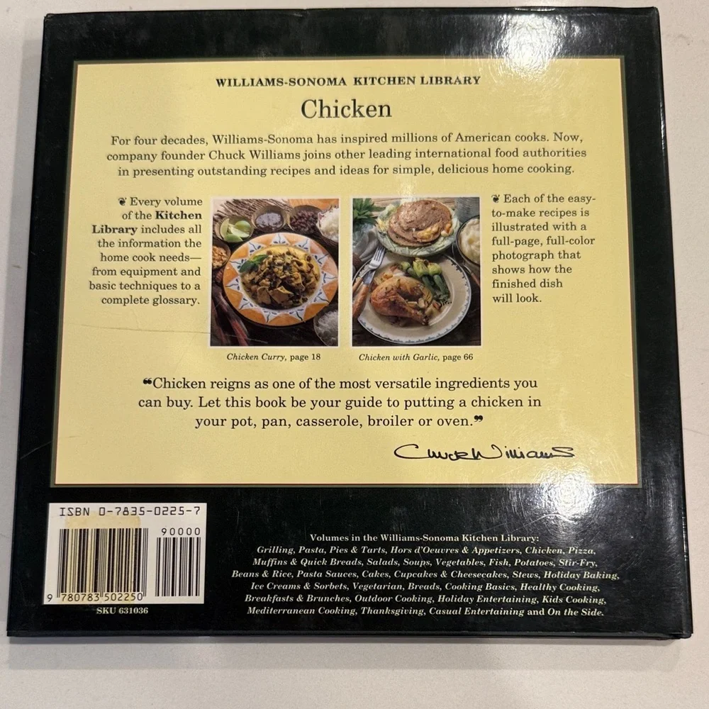 Williams Sonoma Chicken Cookbook with Brown and Yellow Accents